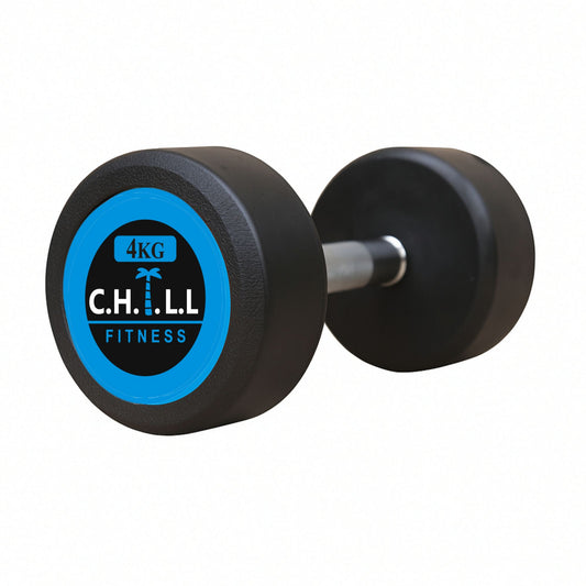 CHILL FITNESS Rubber Coated Dumbbells with Metal Handles| Dumbbell| Anti Slip Metal Handles| Fitness Home Gym Exercise Dumbbels 1kg, 2kg, 3kg, 4kg, 5kg, 6kg, 7kg, 8kg,10kg Single piece Buy pair add to cart 2