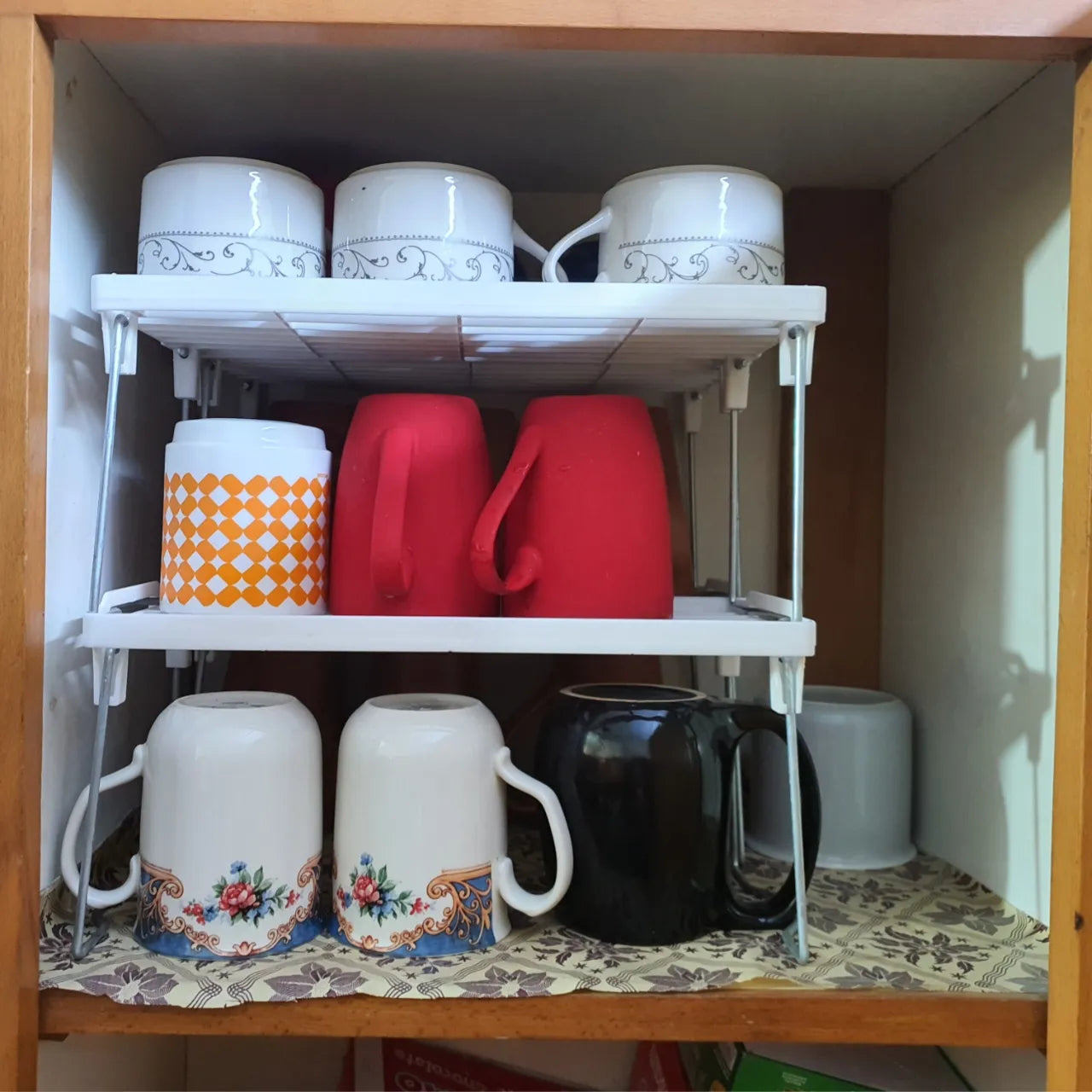 1 Piece Folding Stack up shelf for spice jars Cabinet Shelves foldable Shelf Stand Spice Jars