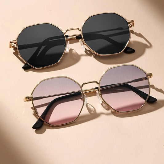 2026Trendy Minimalist Retro Metal Octagonal Frame Glasses for Girls