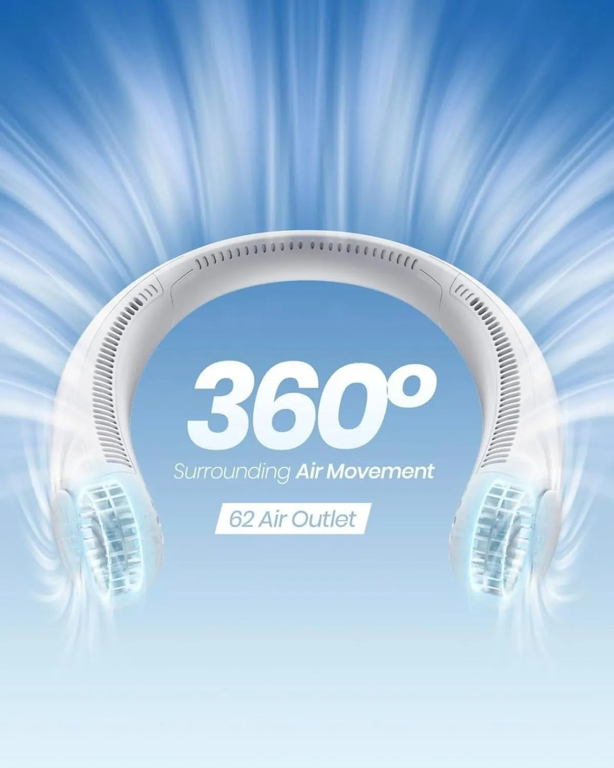 Portable Neck Fan, Hands Free Bladeless Fan, Operated Wearable Personal Fan,