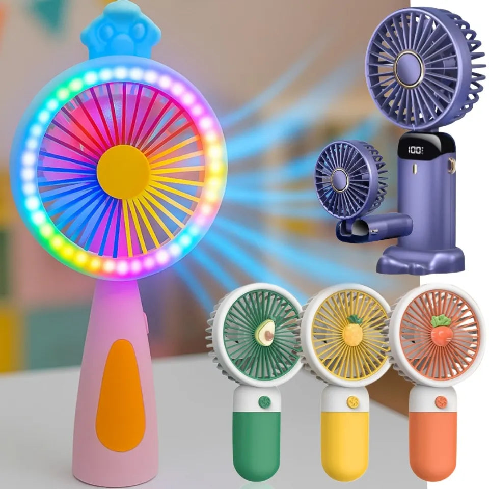 Mini Fan Rechargeable | Hand Fan Cooler Fast Speed Desktop USB Fan Electric Portable Mini Desk Fan for Kids - Rechargeable USB Battery
