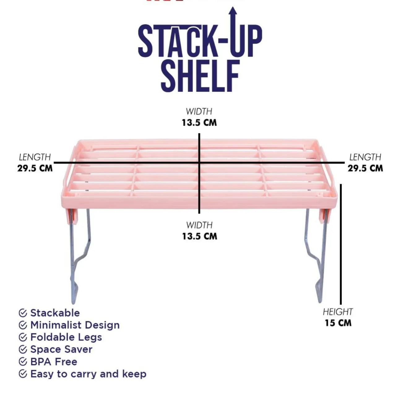 1 Piece Folding Stack up shelf for spice jars Cabinet Shelves foldable Shelf Stand Spice Jars