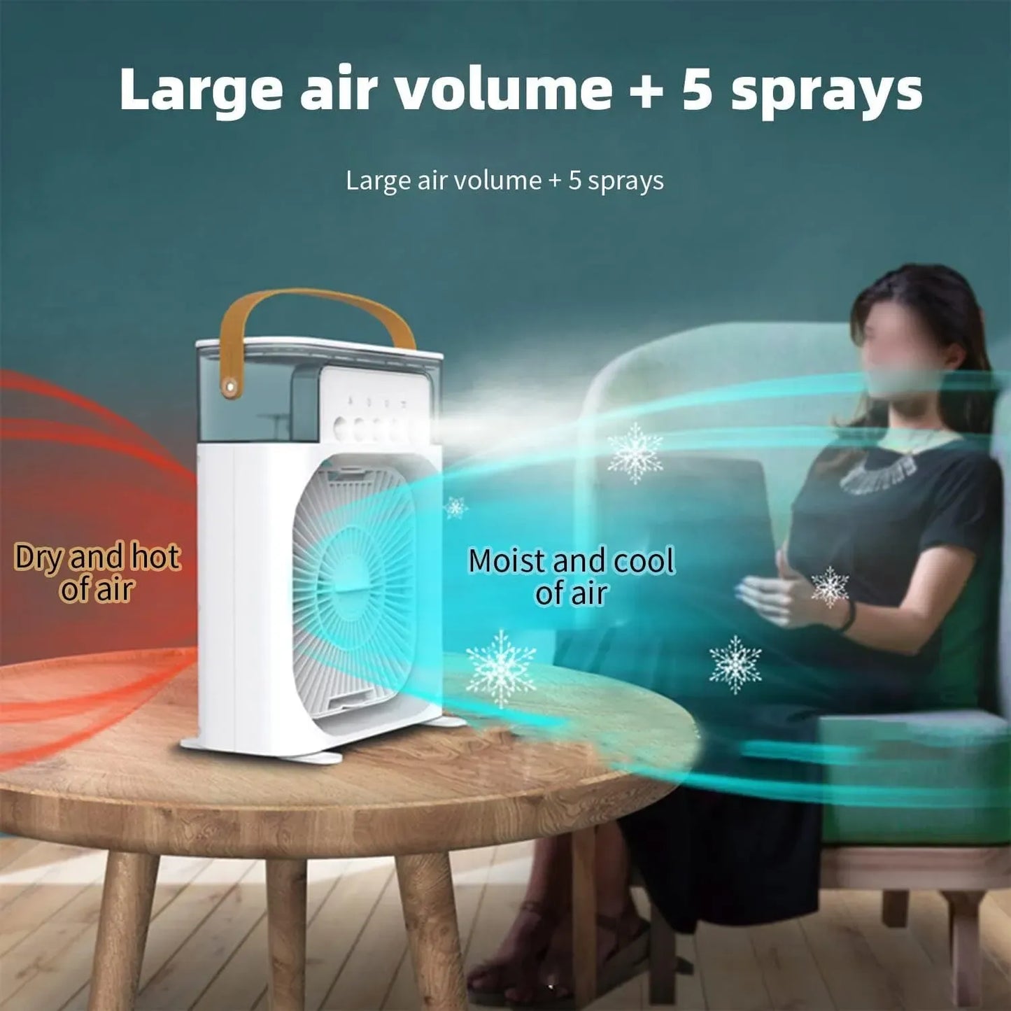 4in1 Rechargeable Mist Fan Air Conditioner Big Size